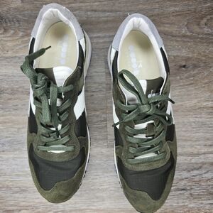 Diadora Men's Trident 90 Ripstop & Suede Green Sneakers Size 10